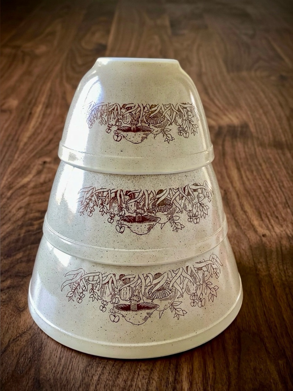 Pyrex Mixing Bowls Forest Fancies Mushroom 401 402 403 PRISTINE!